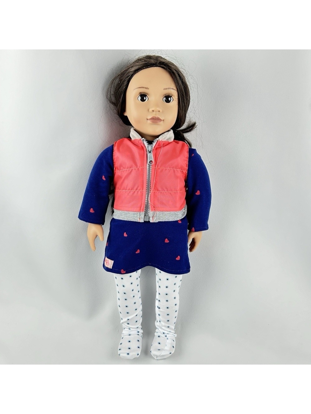 Battat Our Generation 18" Doll Leslie Brunette Hair Brown Eyes Original Outfit